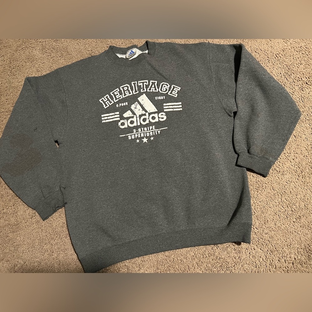 Vintage Adidas Heritage Gray Crewneck Sweatshirt - Men's. READ DESCRIPTION